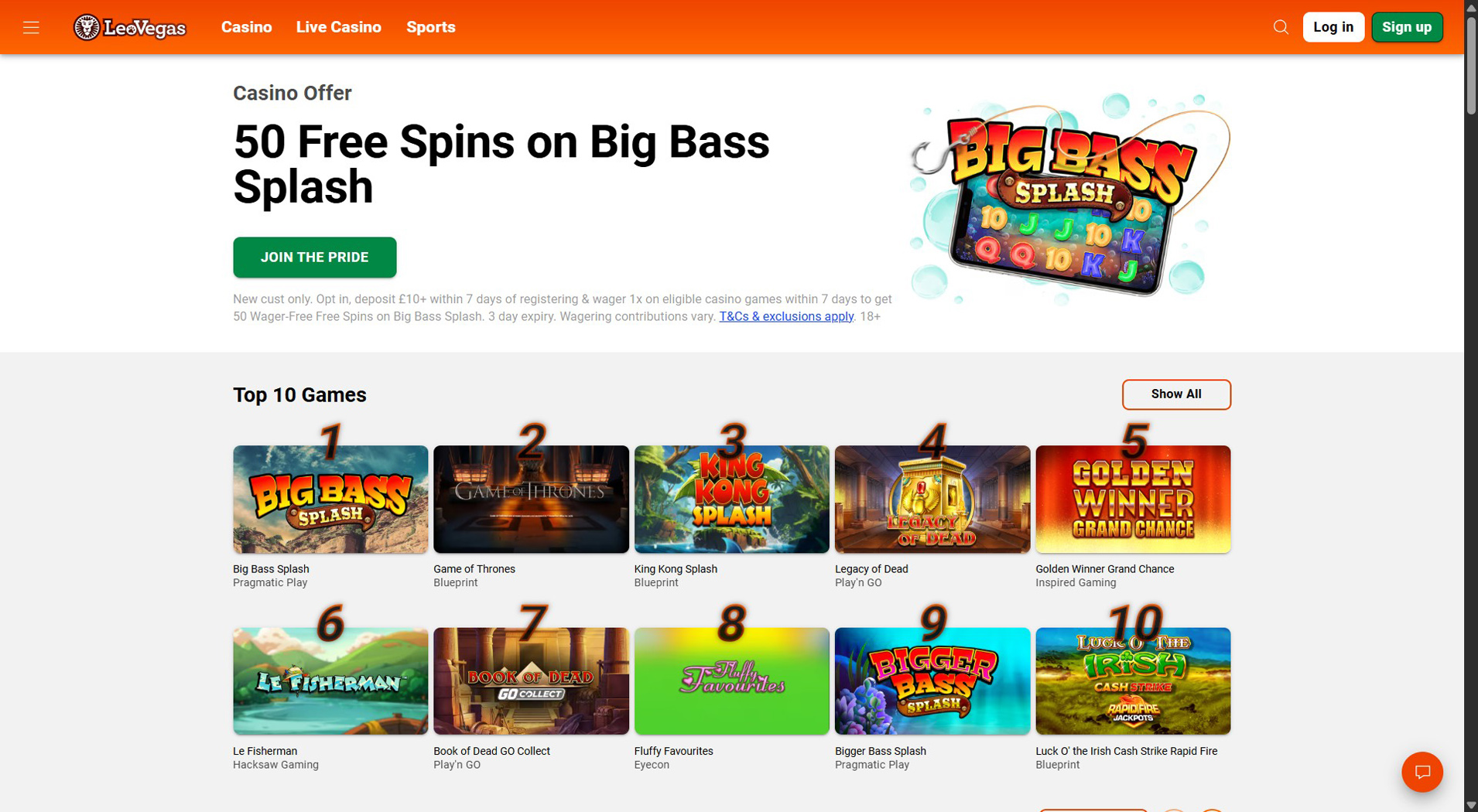 3. LeoVegas - Strong Online Casino Value